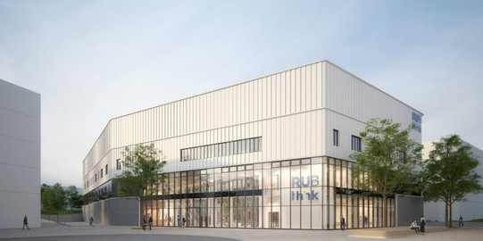 Planning sketch of the THINK research building at the Ruhr University Bochum.