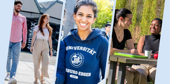 Collage with students from the Ruhr University Bochum, the University of Duisburg-Essen and the Technical University of Dortmund.