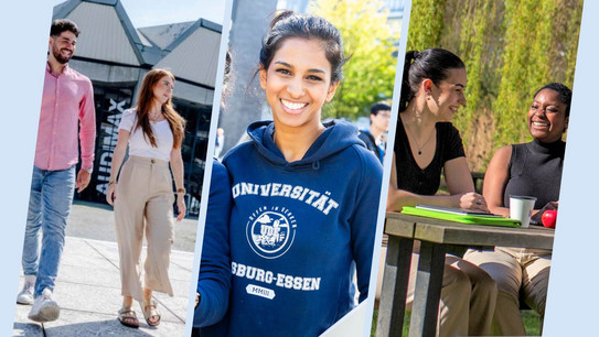 Collage mit Studierenden der Ruhr-Universität Bochum, der Universität Duisburg-Essen und der Technischen Universität Dortmund.